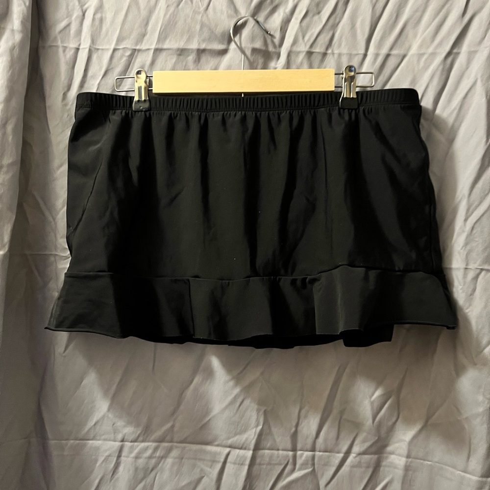 Aqua Green Black Swim Skirt